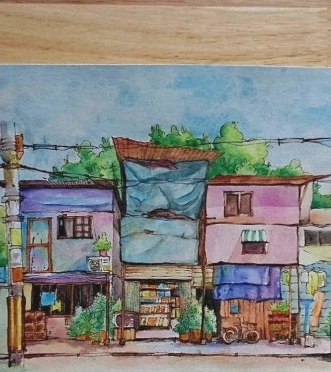 街區建築 · 色彩插畫