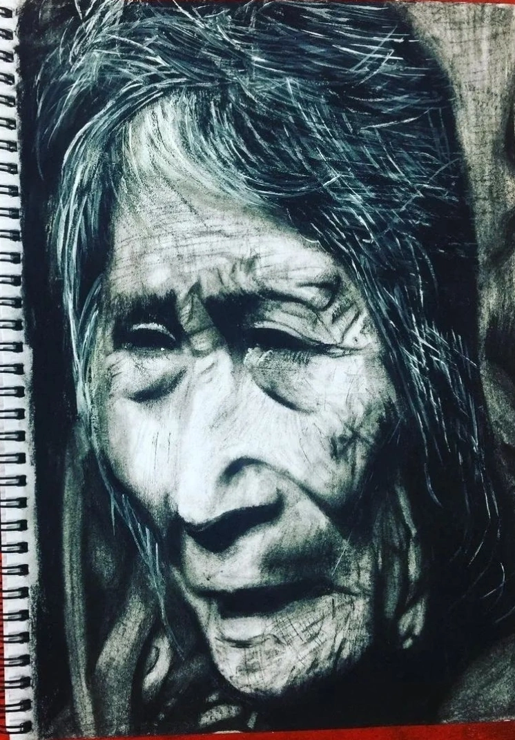長髮人物的光影